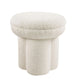Ian Ottoman Stool | Mushroom-like Design | Pedestal Base | Beige Fabric