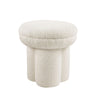 Ian Ottoman Stool | Mushroom-like Design | Pedestal Base | Beige Fabric