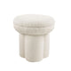 Ian Ottoman Stool | Mushroom-like Design | Pedestal Base | Beige Fabric