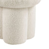Ian Ottoman Stool | Mushroom-like Design | Pedestal Base | Beige Fabric