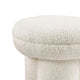 Ian Ottoman Stool | Mushroom-like Design | Pedestal Base | Beige Fabric