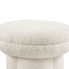 Ian Ottoman Stool | Mushroom-like Design | Pedestal Base | Beige Fabric