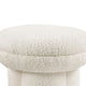 Ian Ottoman Stool | Mushroom-like Design | Pedestal Base | Beige Fabric