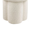 Ian Ottoman Stool | Mushroom-like Design | Pedestal Base | Beige Fabric