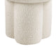 Ian Ottoman Stool | Mushroom-like Design | Pedestal Base | Beige Fabric