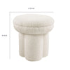 Ian Ottoman Stool | Mushroom-like Design | Pedestal Base | Beige Fabric