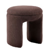 Janie Rounded Ottoman Stool with Open Frame Base | Brown Fabric
