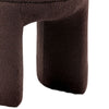 Janie Rounded Ottoman Stool with Open Frame Base | Brown Fabric