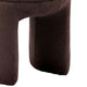 Janie Rounded Ottoman Stool with Open Frame Base | Brown Fabric