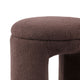 Janie Rounded Ottoman Stool with Open Frame Base | Brown Fabric