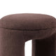 Janie Rounded Ottoman Stool with Open Frame Base | Brown Fabric