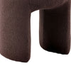 Janie Rounded Ottoman Stool with Open Frame Base | Brown Fabric