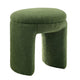 Janie Rounded Ottoman Stool with Open Frame Base | Green Fabric