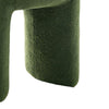 Janie Rounded Ottoman Stool with Open Frame Base | Green Fabric