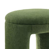 Janie Rounded Ottoman Stool with Open Frame Base | Green Fabric