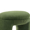 Janie Rounded Ottoman Stool with Open Frame Base | Green Fabric
