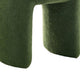Janie Rounded Ottoman Stool with Open Frame Base | Green Fabric