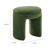 Janie Rounded Ottoman Stool with Open Frame Base | Green Fabric
