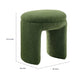 Janie Rounded Ottoman Stool with Open Frame Base | Green Fabric