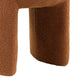 Janie Rounded Ottoman Stool with Open Frame Base | Saddle Brown Fabric