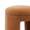 Janie Rounded Ottoman Stool with Open Frame Base | Saddle Brown Fabric