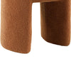 Janie Rounded Ottoman Stool with Open Frame Base | Saddle Brown Fabric