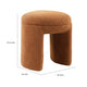 Janie Rounded Ottoman Stool with Open Frame Base | Saddle Brown Fabric