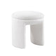 Janie Rounded Ottoman Stool with Open Frame Base | Beige Fabric