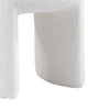 Janie Rounded Ottoman Stool with Open Frame Base | Beige Fabric