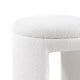 Janie Rounded Ottoman Stool with Open Frame Base | Beige Fabric