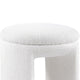 Janie Rounded Ottoman Stool with Open Frame Base | Beige Fabric