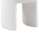 Janie Rounded Ottoman Stool with Open Frame Base | Beige Fabric