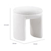 Janie Rounded Ottoman Stool with Open Frame Base | Beige Fabric