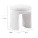 Janie Rounded Ottoman Stool with Open Frame Base | Beige Fabric