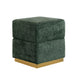 Kris Ottoman Stool with Hidden Storage | Gold Base | Green Chenille