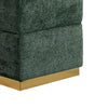 Kris Ottoman Stool with Hidden Storage | Gold Base | Green Chenille