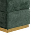 Kris Ottoman Stool with Hidden Storage | Gold Base | Green Chenille
