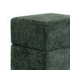Kris Ottoman Stool with Hidden Storage | Gold Base | Green Chenille