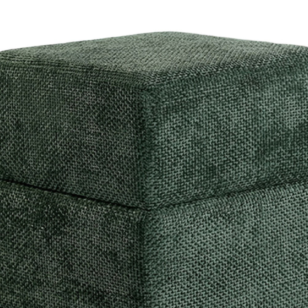 Kris Ottoman Stool with Hidden Storage | Gold Base | Green Chenille