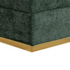 Kris Ottoman Stool with Hidden Storage | Gold Base | Green Chenille