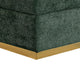Kris Ottoman Stool with Hidden Storage | Gold Base | Green Chenille