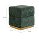 Kris Ottoman Stool with Hidden Storage | Gold Base | Green Chenille
