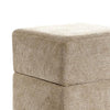 Kris Ottoman Stool with Hidden Storage | Gold Base | Silver Gray Chenille