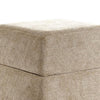 Kris Ottoman Stool with Hidden Storage | Gold Base | Silver Gray Chenille