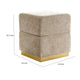 Kris Ottoman Stool with Hidden Storage | Gold Base | Silver Gray Chenille