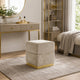 Kris Ottoman Stool with Hidden Storage | Gold Base | Silver Gray Chenille