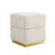Kris Ottoman Stool with Hidden Storage | Gold Base | Beige Chenille