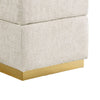 Kris Ottoman Stool with Hidden Storage | Gold Base | Beige Chenille