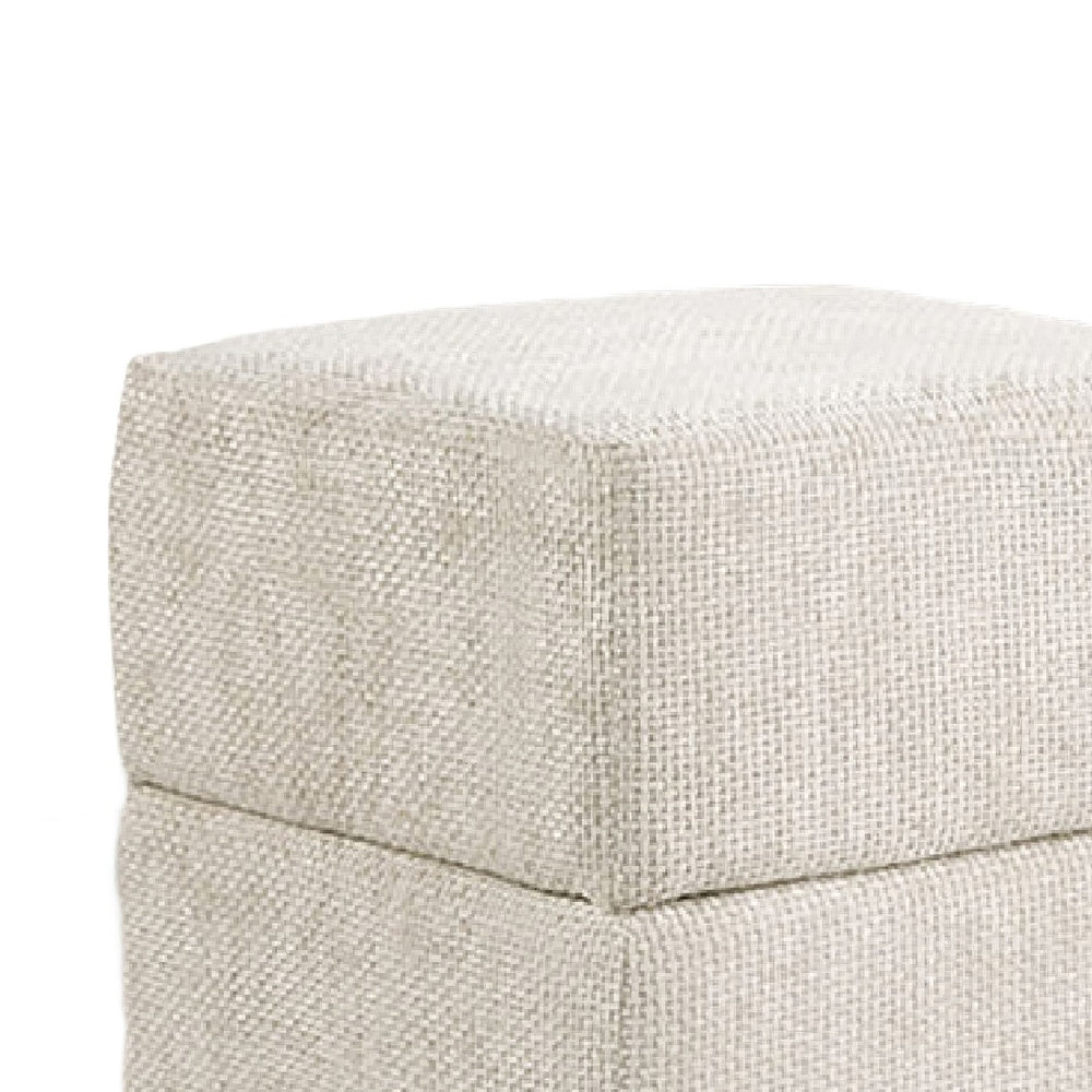 Kris Ottoman Stool with Hidden Storage | Gold Base | Beige Chenille