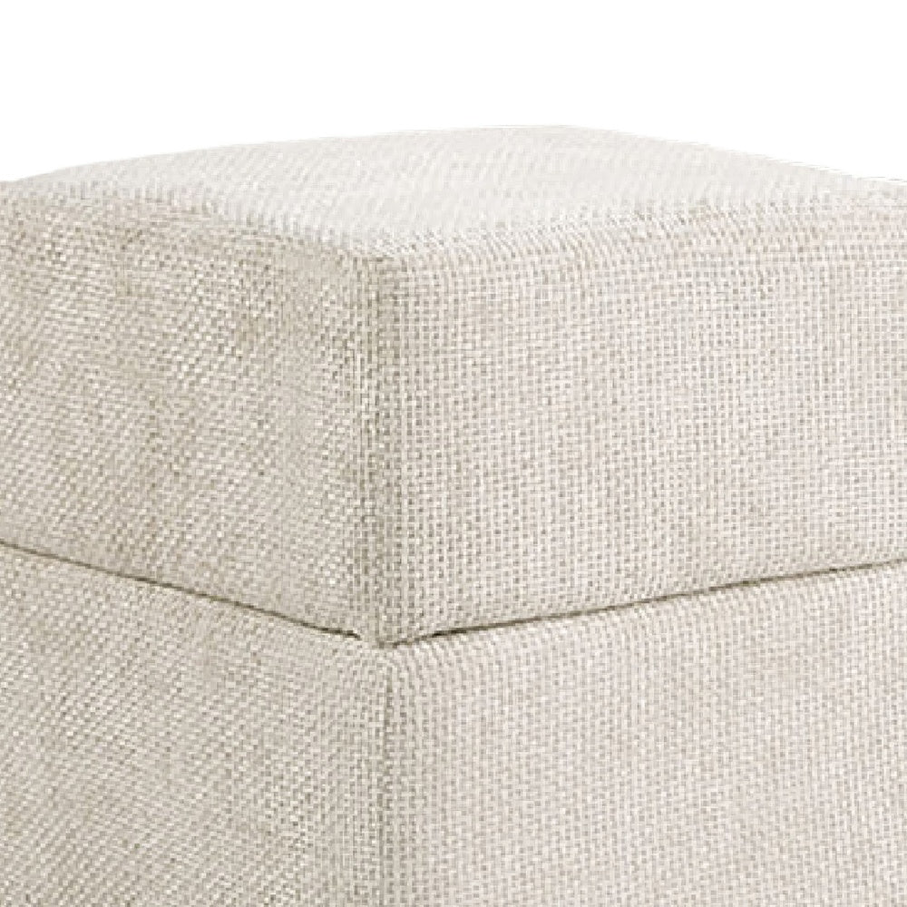 Kris Ottoman Stool with Hidden Storage | Gold Base | Beige Chenille